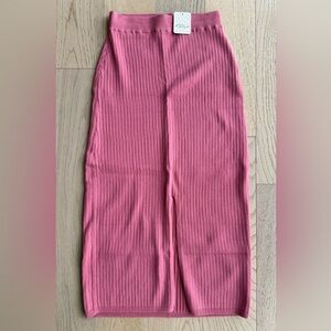 NWT Free People Ribbed Pink Midi Skirt